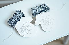 Dekorácie - Biela vianočná rukavička - 16000324_