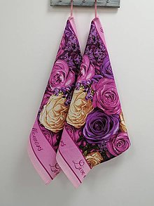 Úžitkový textil - Utierky (Ruže - fialové) - 15998923_