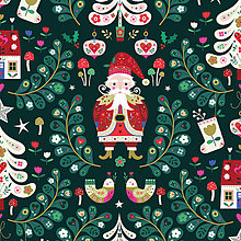 Textil - Bavlnená látka Nordic Noel - zelená - 15999604_