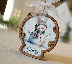 Dekorácie - Personalizovaná vianočná ozdoba s menom - Snehuliak - 15998547_