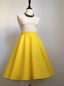 Sukne - žltá kruhová sukňa - 15998092_