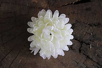 Iný materiál - Hlavička kvetu chryzantéma 10cm, biela - dekorácia - 15999544_