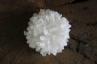 Iný materiál - Hlavička kvetu chryzantéma 10cm, biela - dekorácia - 15999564_