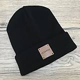 Detské čiapky - Dvojitá čiapka s lemom - UNI black - 15998450_