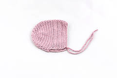 Detské čiapky - Ružový čepiec pre novorodenca MERINO/BAVLNA - 15998885_