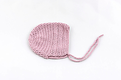 Detské čiapky - Ružový čepiec pre novorodenca MERINO/BAVLNA - 15998886_