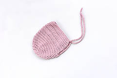 Detské čiapky - Ružový čepiec pre novorodenca MERINO/BAVLNA - 15998888_
