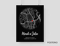 Grafika - Mapa prvého stretnutia - personalizovaná mapa (plagát 21x29,7cm (A4)) - 15997150_