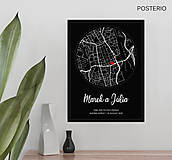 Grafika - Mapa prvého stretnutia - personalizovaná mapa (plagát 21x29,7cm (A4)) - 15997151_