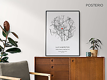 Grafika - Naše prvé stretnutie - personalizovaná mapa valentín (plagát 30x40cm) - 15997824_