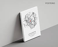 Grafika - Naše prvé stretnutie - personalizovaná mapa valentín (plagát 30x40cm) - 15997833_