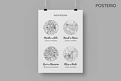 Grafika - Naša rodina (4 mapy) - personalizovaný plagát - 15998015_