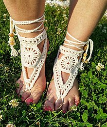 Ponožky, pančuchy, obuv - Makramé barefoot - 15998435_