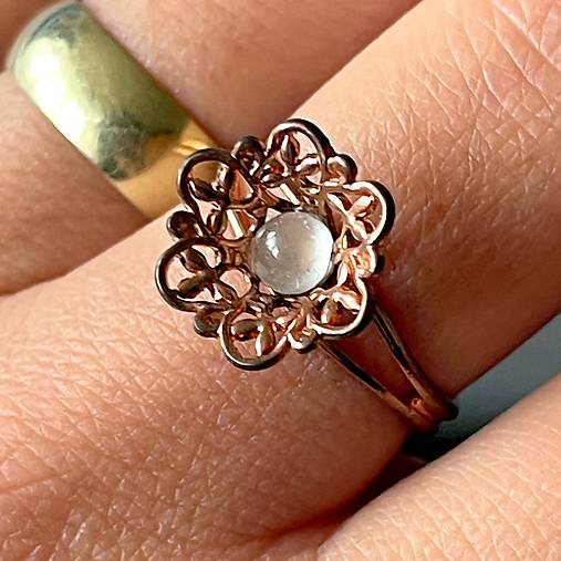 Flower Aquamarine Ring / Prsteň s akvamarínom P101