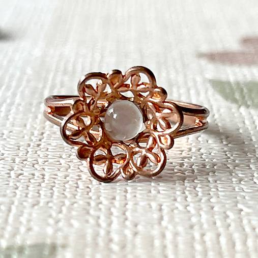 Flower Aquamarine Ring / Prsteň s akvamarínom P101