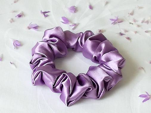 Ozdoby do vlasov - Scrunchie fialová, XS - 16003947_