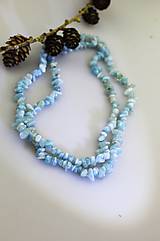 Náramky - akvamarín náhrdelník - dlhý - 16002676_