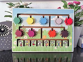 Hračky - Montessori tabuľka na spoznávanie farieb - 16004020_