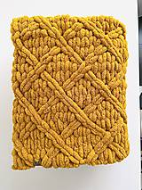 Detský textil - Ručne pletená deka puffy diamond - 16002713_