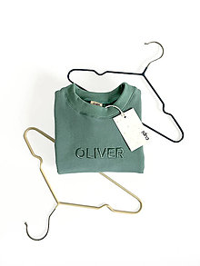 Detské oblečenie - Detská mikina s menom OLIVER - old green - 16001720_