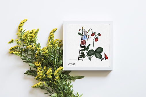 Grafika - Ilustrovaný obrázok Zajko umelec - 16002615_