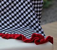 Detský textil - Dizajnová merino deka - vzor kohútia stopa - 16005695_