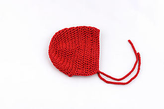 Detské čiapky - Červený čepiec pre novorodenca MERINO/BAVLNA - 16006529_