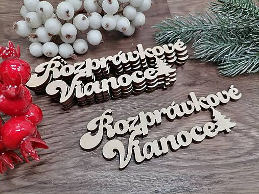 Dekorácie - Vianočný nápis rozprávkové Vianoce - 16008267_