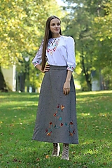 Sukne - Vyšívaná dlhá sukňa - 16006733_