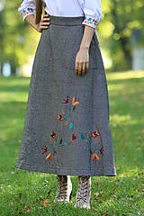Sukne - Vyšívaná dlhá sukňa - 16006735_