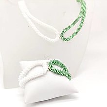 Sady šperkov - Šitý set náramok + náhrdelník Alex - 16006333_