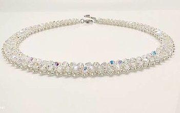 Náhrdelníky - Šitý náhrdelník Crystal AB - 16007150_
