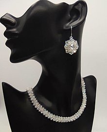 Sady šperkov - Ručne šitý Set Crystal AB - 16007169_