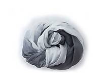 Šály a nákrčníky - "grey&white" hodvábny šál (pléd, štóla) skladom - 16006028_