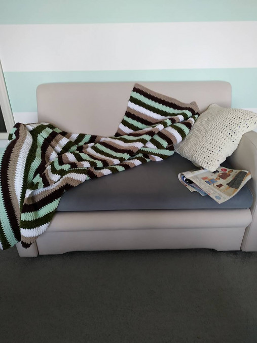 Úžitkový textil - Päťfarebná veľká deka - 16006386_
