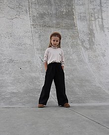 Detské oblečenie - TERACOTA unisex ľanové nohavice BLACK - 16010570_