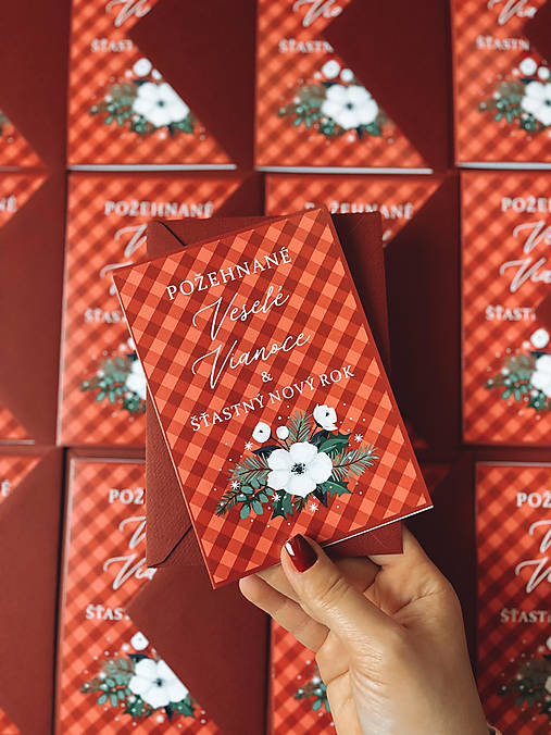 Papiernictvo - Vianočná pohľadnica kvet - 16010108_