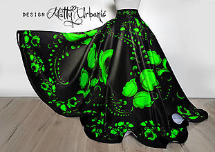 Šaty - Sukňa FOLK BLACK - colour (zelená) - 16009093_