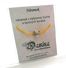 Náramky - Šnúrkové - mačka (žltá) - 16010726_
