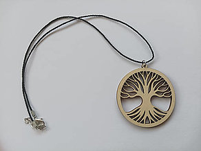 Náhrdelníky - Drevený náhrdelník s príveskom Strom života - 16010118_