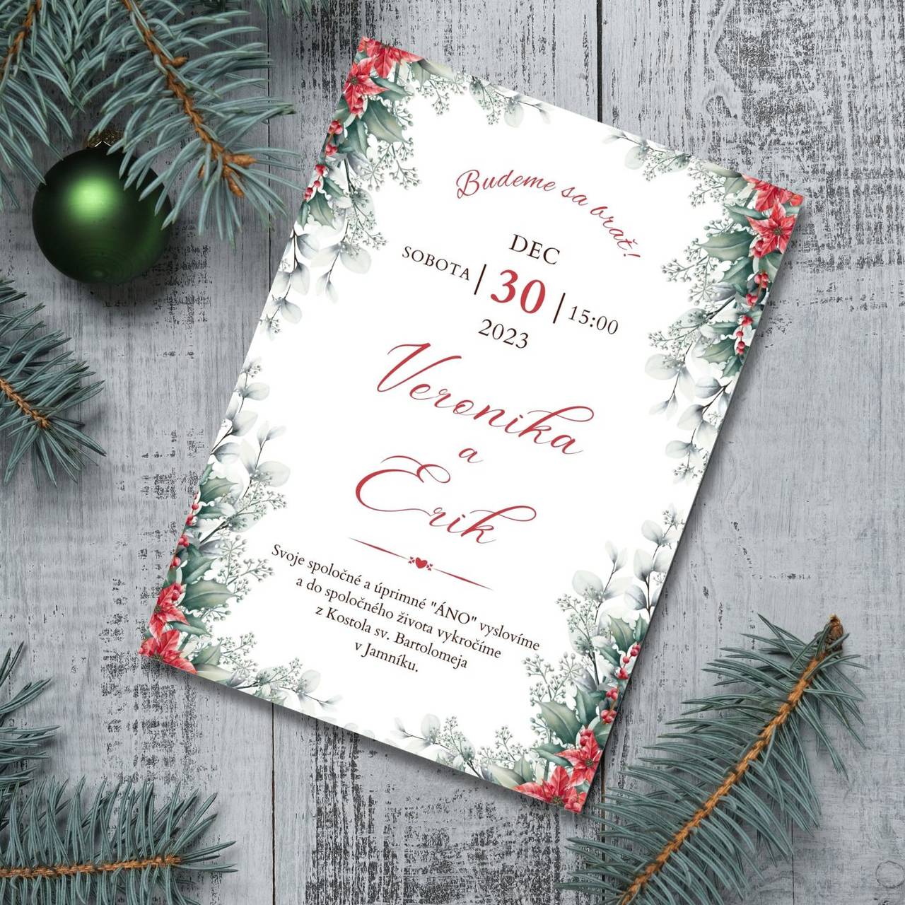 Vianočné Svadobné Oznámenie