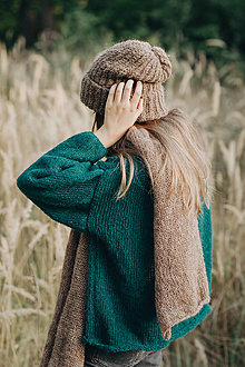 Svetre a kardigány - Pletený obláčik...lesný zelený - 16008611_