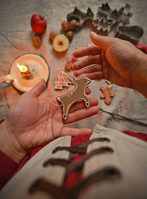 Dekorácie - Keramické perníky na stromček (sada) - 16010806_