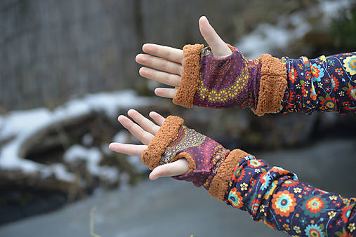 Rukavice - Návleky na ruky - bezprstové :) - 16008540_