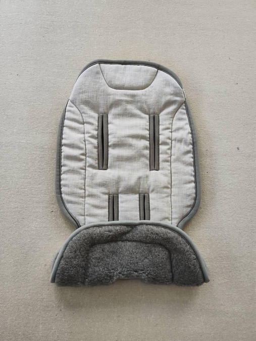 Detský textil - Joolz Podložka na sedadlo/ sedátko Day/ Geo/ Hub/ Aer/ 100% Merino top super wash Grey a 100% ľan svetlo šedý - 16013108_