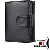 Peňaženky - Ochranná kožená peňaženka v čiernej farbe - 16012846_