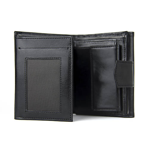 UNISEX kožená peňaženka v čiernej farbe
