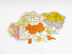Hračky - Drevené puzzle - Mapa okresov Slovenska - 16013343_