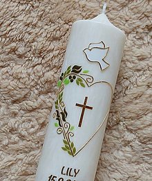 Sviečky - palmová sviečka na krst Bernadetta - 16015841_