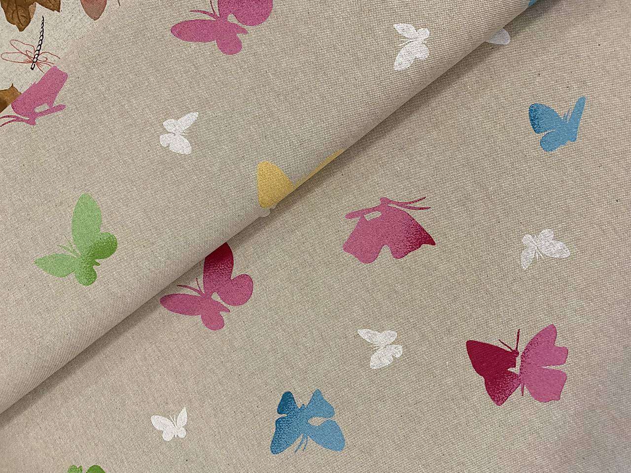 ❤️BAVLNA DEKOR TALIANSKO❤️FAREBNE MOTÝLE NA REZNEJ ❤️